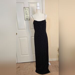 City Triangles Elegant Black Sparkly Backless Maxi Formal Dress